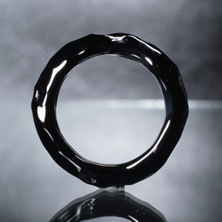 玻璃冰黑戒指 [YASUDA GLASS] 第2張的照片
