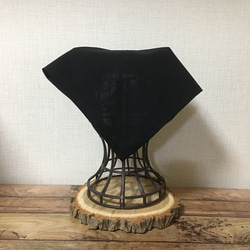 キッチン雑貨 三角巾 バンダナ カフェ風  ブラック 1枚目の画像