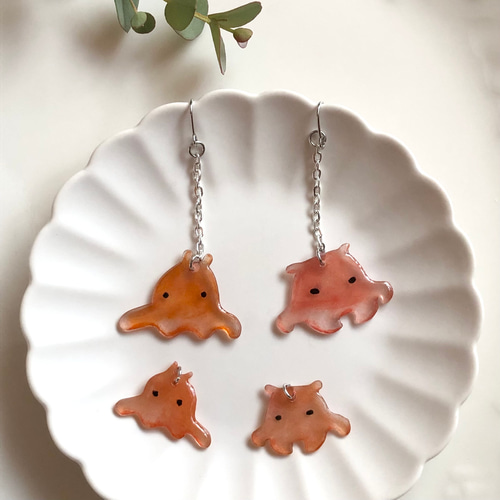 メンダコ 【海の仲間たち】チェーン ピアス/イヤリング ＊選べる 