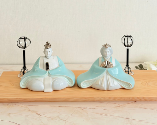 展示品の為即納品】雛人形 箱付き 陶器 ポーセリン ポーセラーツ