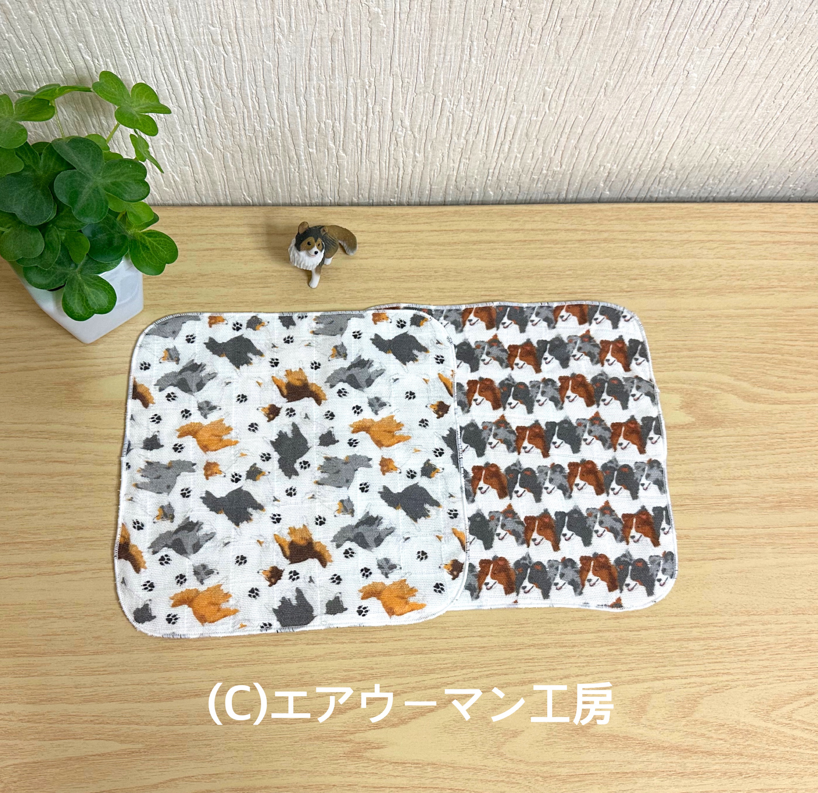 HARVEST　ハンカチ　シェルティちゃん柄 HARVEST　ハンカチ　シェルティちゃん柄