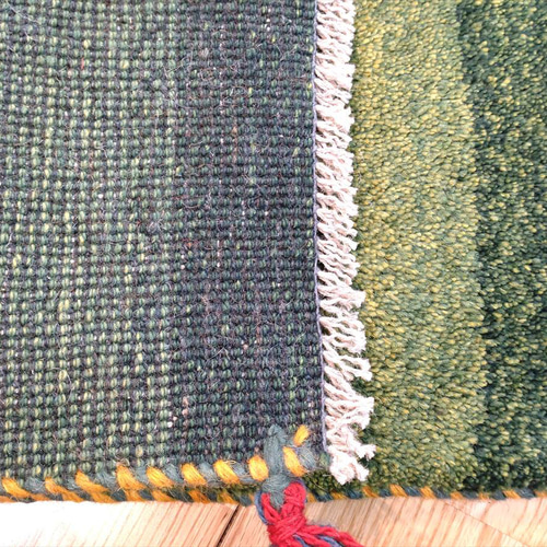 目玉品35％OFF】ペルシャ ギャッベ 玄関マット 87x60cm 緑 糸杉