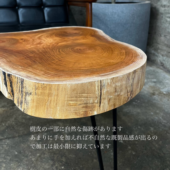 欅【ケヤキ】の一枚板　輪切りのローテーブル 10枚目の画像