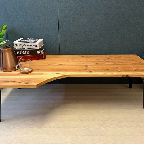 送料無料】 ローデスク 120cm 60cm 45cm 34cm スギ 折りたたみ脚 ロー