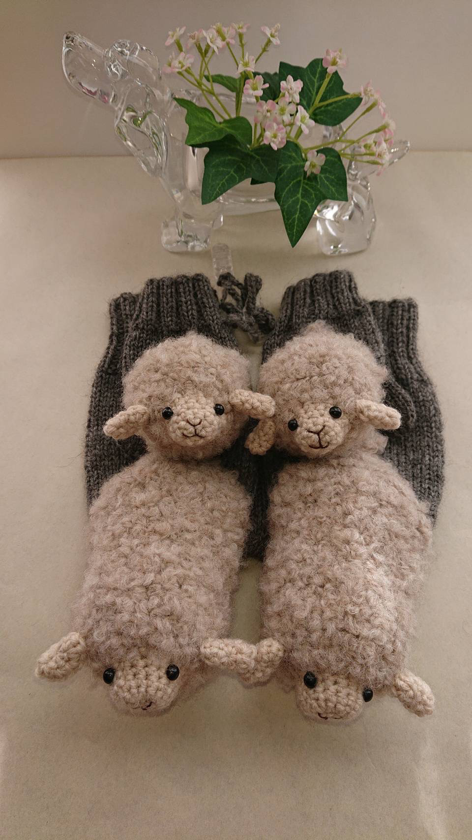 ひつじのミトンてぶくろ＊こども、おとなセット販売