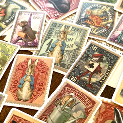 フレークシール・切手風な動物と童話・60枚入 4枚目の画像