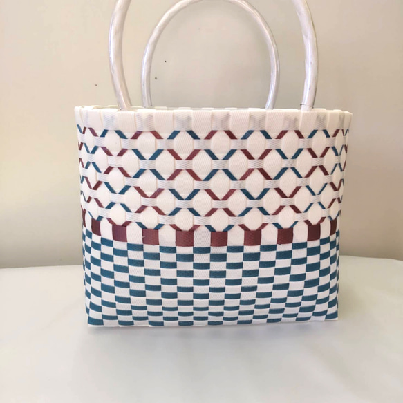 爽やかなプラカゴ 白 青碧 メタリックピンク 春～夏へ！ppバンドで