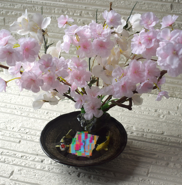 置物　水辺の風景　錦鯉　受注制作　贈り物　宣伝　桜　ラミネート　和雑貨　インテリア雑貨 7枚目の画像