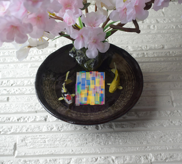 置物　水辺の風景　錦鯉　受注制作　贈り物　宣伝　桜　ラミネート　和雑貨　インテリア雑貨 6枚目の画像