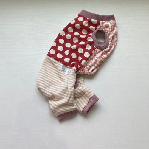 犬ドットロンパースハンドメイド