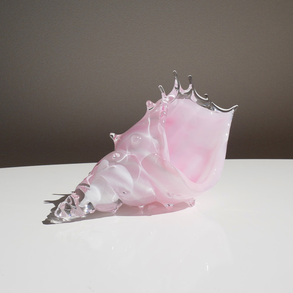 【新色】桜色シェル・貝殻のガラスの入れ物 3枚目の画像