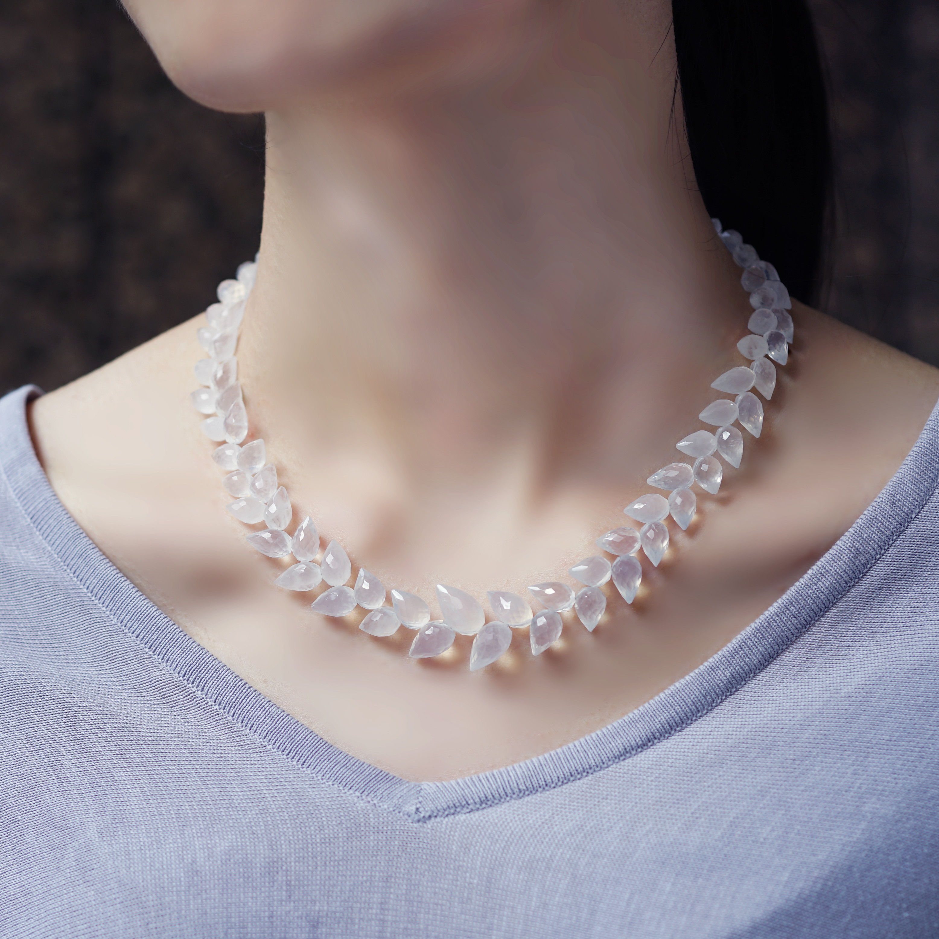 極上品★天然水晶による月桂樹のネックレス　～Lauren