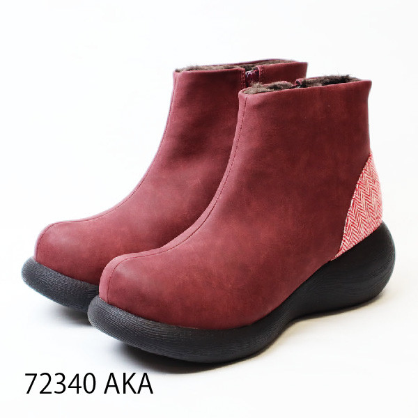 【再入荷】へリンボーンボアブーツ 72340 厚底 甲高 幅広 レディース Nuts world