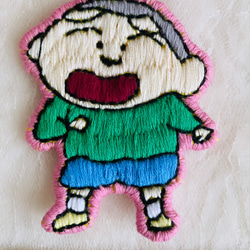 ストラップにもできるワッペン風 刺繍（マサオくん） 3枚目の画像