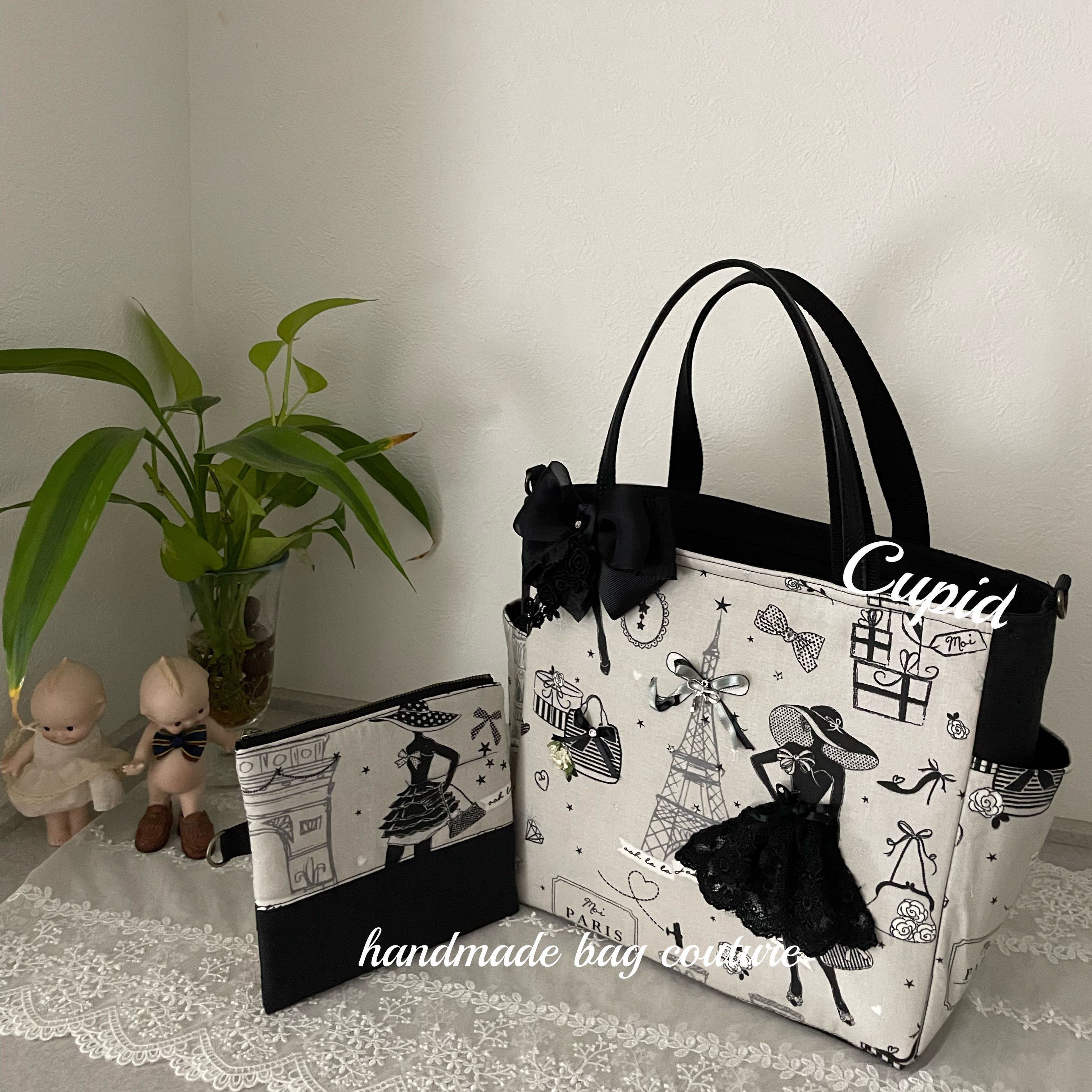 桜様リクエスト　ハンドメイド3wayバッグ 2点とファスナーポーチ DIY 入れ口が2ヶ所ある 便利なバッグ 3WAY BAG for business