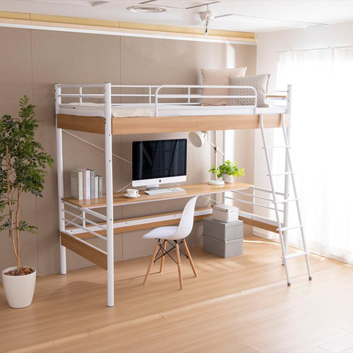 シングル】デスク付きロフトベッド その他家具 withkids'shop