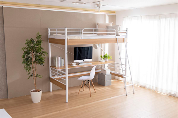 シングル】デスク付きロフトベッド その他家具 withkids'shop シングル】デスク付きロフトベッド その他家具 withkids'shop