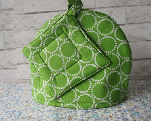 ティーコゼーセット みどり輪っか ポットカバー・ティーコージー 雑貨