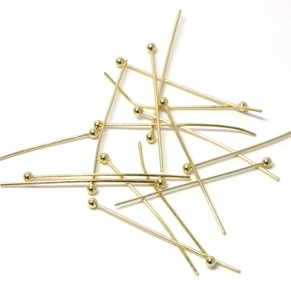 ess66【約6g(約50個)】約0.7×30mm ボールピン 18KGP サージカルステンレス 金具 2枚目の画像
