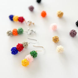 自然素材ウッドビーズのナチュラルアクセサリー｜木の実ボール＊ピアス