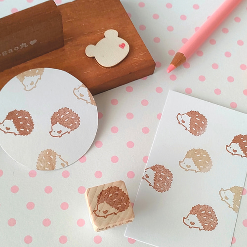 ♥ほっぺのはりねずみちゃん ミニはんこ』消しゴムはんこ はんこ