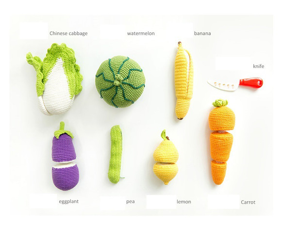 ハンドメイド 野菜 果物 あみぐるみ レシピ 編み図・パターン