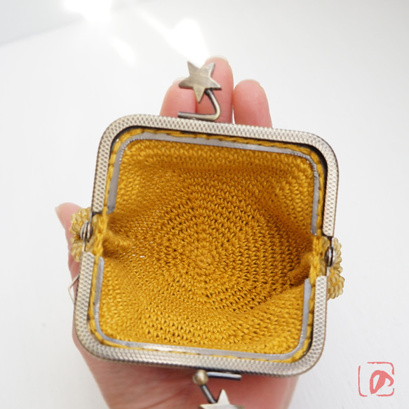 Ba-ba handmade Beads crochet square pouch No.2038 第6張的照片