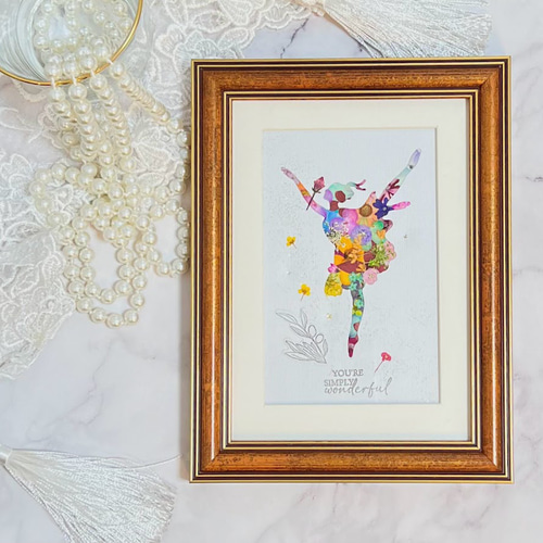 ハンドメイド 押し花 額 押し花 押し花額 押し花アート バラ リース バレンタイン