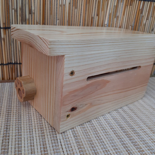 天然杉材ダブルペーパーホルダー付き収納BOX