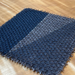 しな布調 ざっくり手織り麻墨染め 2連のれん 暖簾（満月