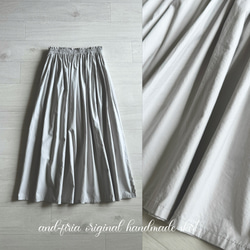 キレイめに着れる♪タイプライターのギャザースカート　アイスグレー 2枚目の画像