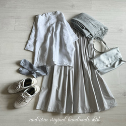 キレイめに着れる♪タイプライターのギャザースカート　アイスグレー 5枚目の画像