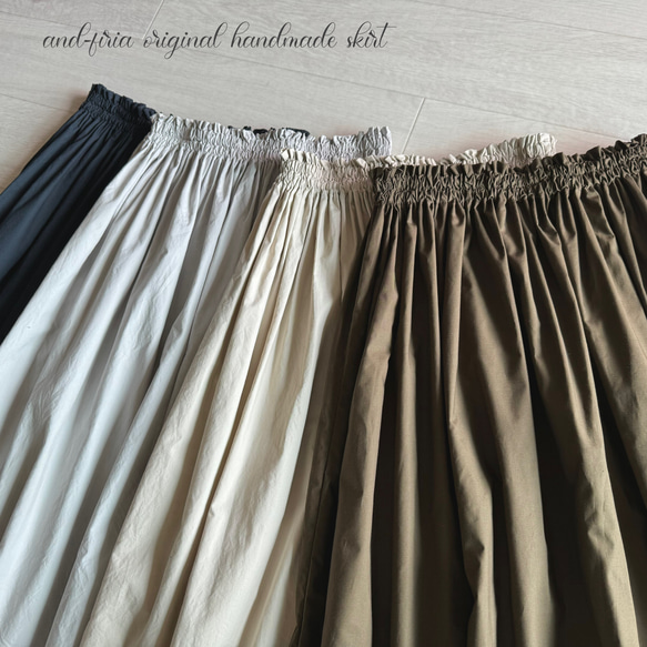 キレイめに着れる♪タイプライターのギャザースカート　アイスグレー 12枚目の画像