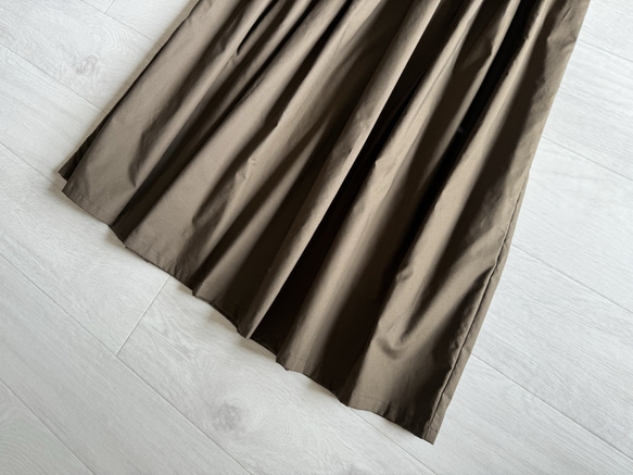 綺麗めに着れる♪タイプライターのギャザースカート　ショコラブラウン 10枚目の画像