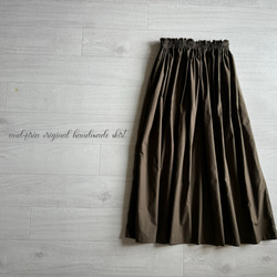 綺麗めに着れる♪タイプライターのギャザースカート　ショコラブラウン 9枚目の画像