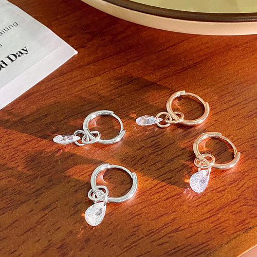 シルバー925 2way フープピアス シルバー925・2Way・インワード・アウトワード・カール・フープ