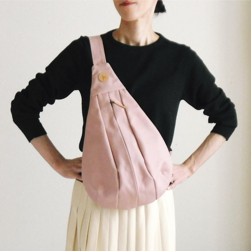 DIY ボディバッグ作り方 しずく型 cross body bag backpack 型紙