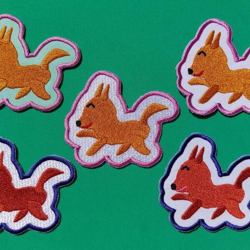 コロちゃん1 大サイズ ワッペン 刺繍 犬 イヌ いぬ ホームメイド