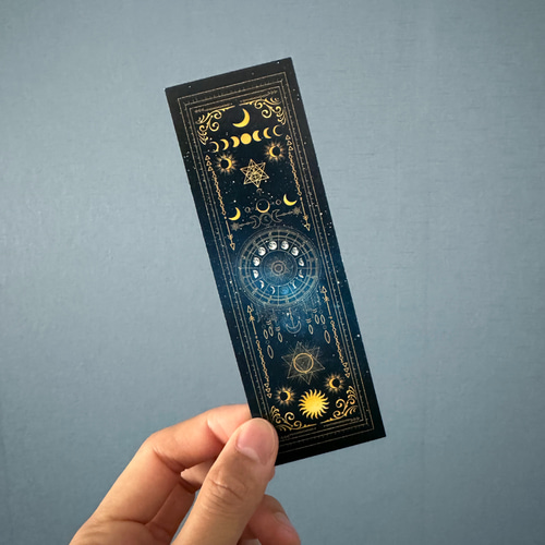 しおり　ページ 月の満ち欠け12星座のしおり / ブックカバー ブックマーク しおり