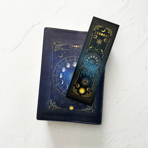 月の満ち欠け12星座のしおり / ブックカバー ブックマーク しおり