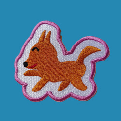 コロちゃん2 小サイズ ワッペン 刺繍 犬 イヌ いぬ ホームメイド オリジナル 可愛い アップリケ 狐 キツネ きつね 2枚目の画像