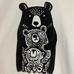 クマファミリー　レディースビッグシルエットTシャツ綿100％【S～4L】 3枚目の画像