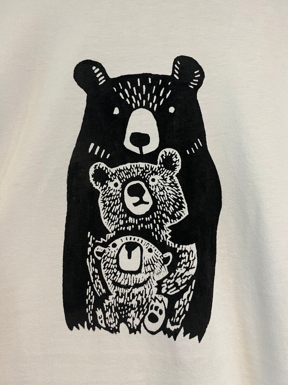 クマファミリー　レディースビッグシルエットTシャツ綿100％ 3枚目の画像