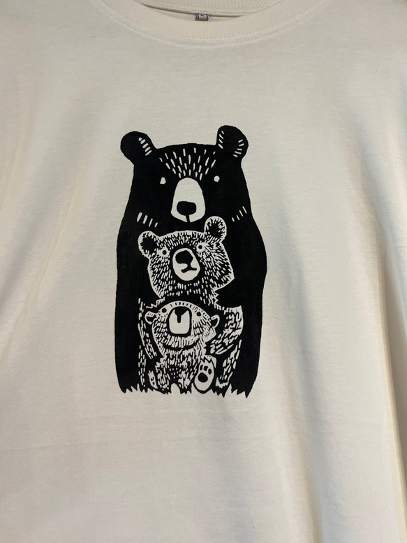 クマファミリー　レディースビッグシルエットTシャツ綿100％【S～4L】 4枚目の画像