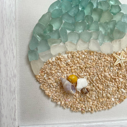 シーグラス　月の海　シーグラスアート　フルムーン　星の砂　ガラス　インテリア雑貨　置物 4枚目の画像