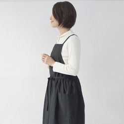 ワンピースエプロン  / onepiece apron　ブラック 11枚目の画像