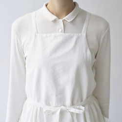 ワンピースエプロン  / onepiece apron　ホワイト 14枚目の画像