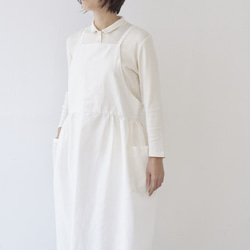 ワンピースエプロン  / onepiece apron　ホワイト 5枚目の画像