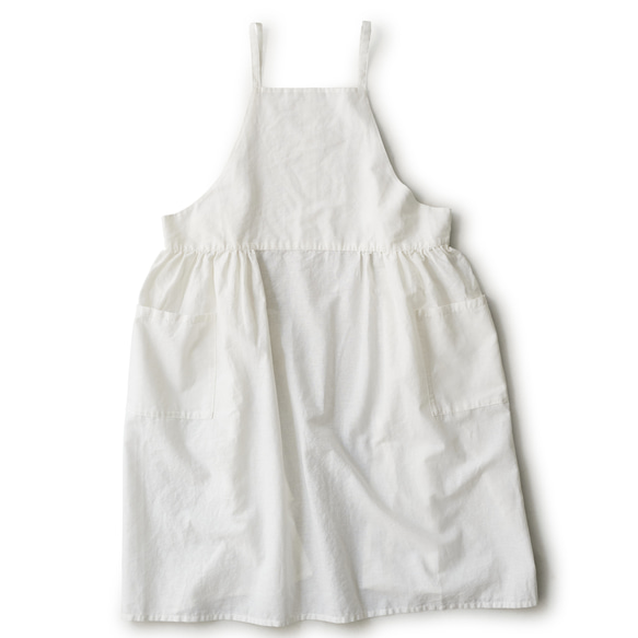 ワンピースエプロン  / onepiece apron　ホワイト 19枚目の画像