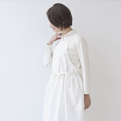 ワンピースエプロン  / onepiece apron　ホワイト 12枚目の画像
